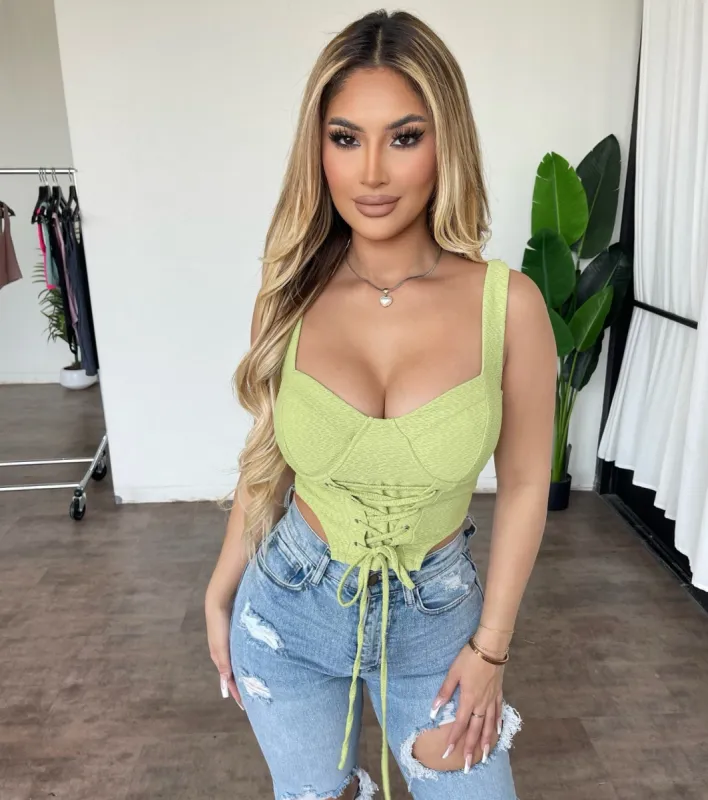 Eve Corset Top(Pistachio) sold by OOTDFash