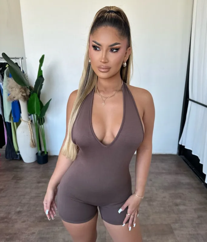 Elianna Romper (Dark Brown) sold by OOTDFash