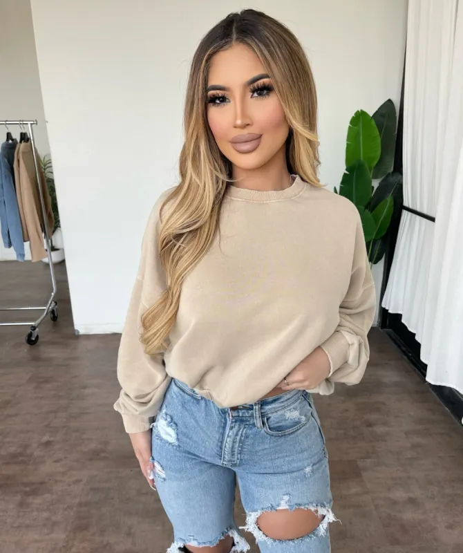 Nicole Crewneck(Taupe) sold by OOTDFash