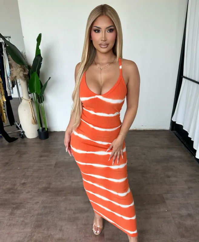 Addie Dress (Orange) sold by OOTDFash