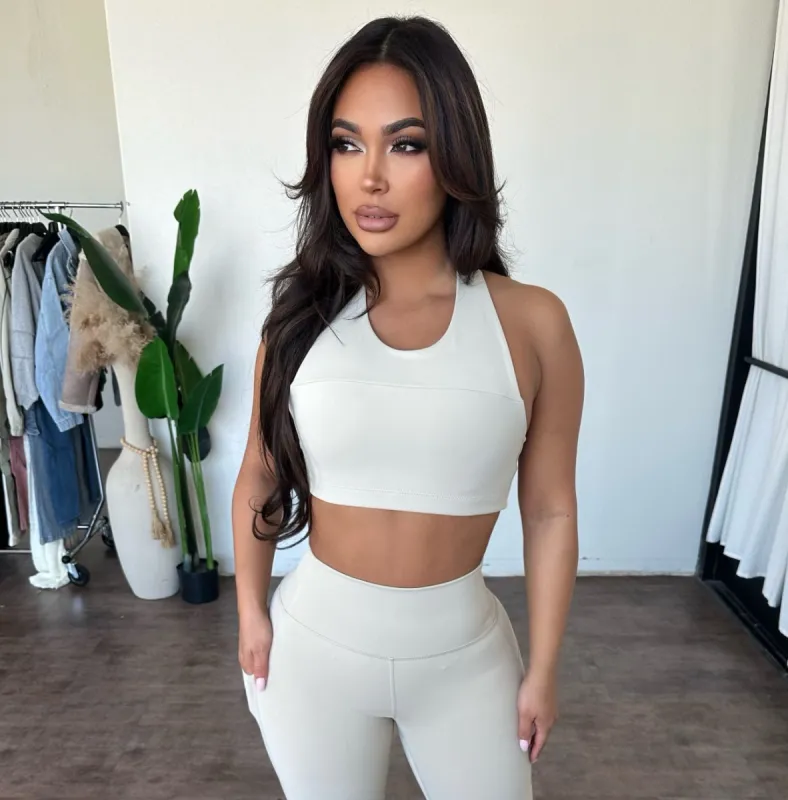 Evelyn Sports Bra (Bone) sold by OOTDFash