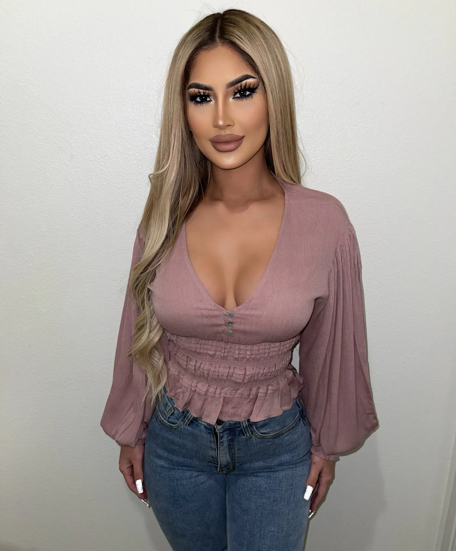 Ellie Long Sleeve Top(Silver Rose)FINAL SALE sold by OOTDFash