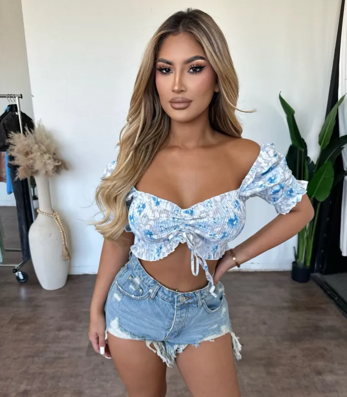 Marie Top (Blue) sold by OOTDFash