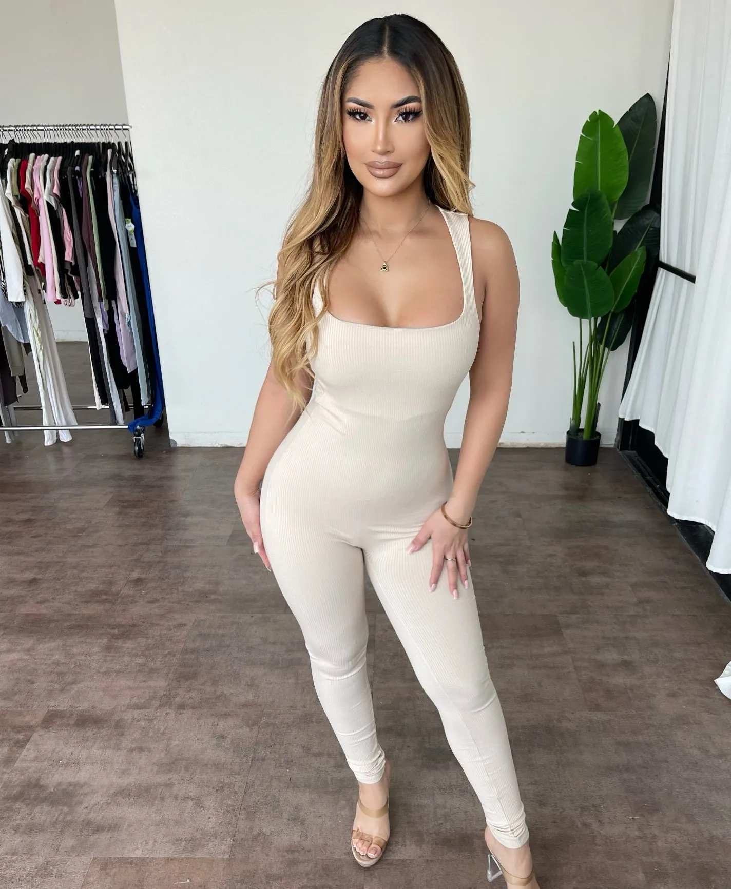 Yolanda Tank Jumpsuit(Cream) sold by OOTDFash