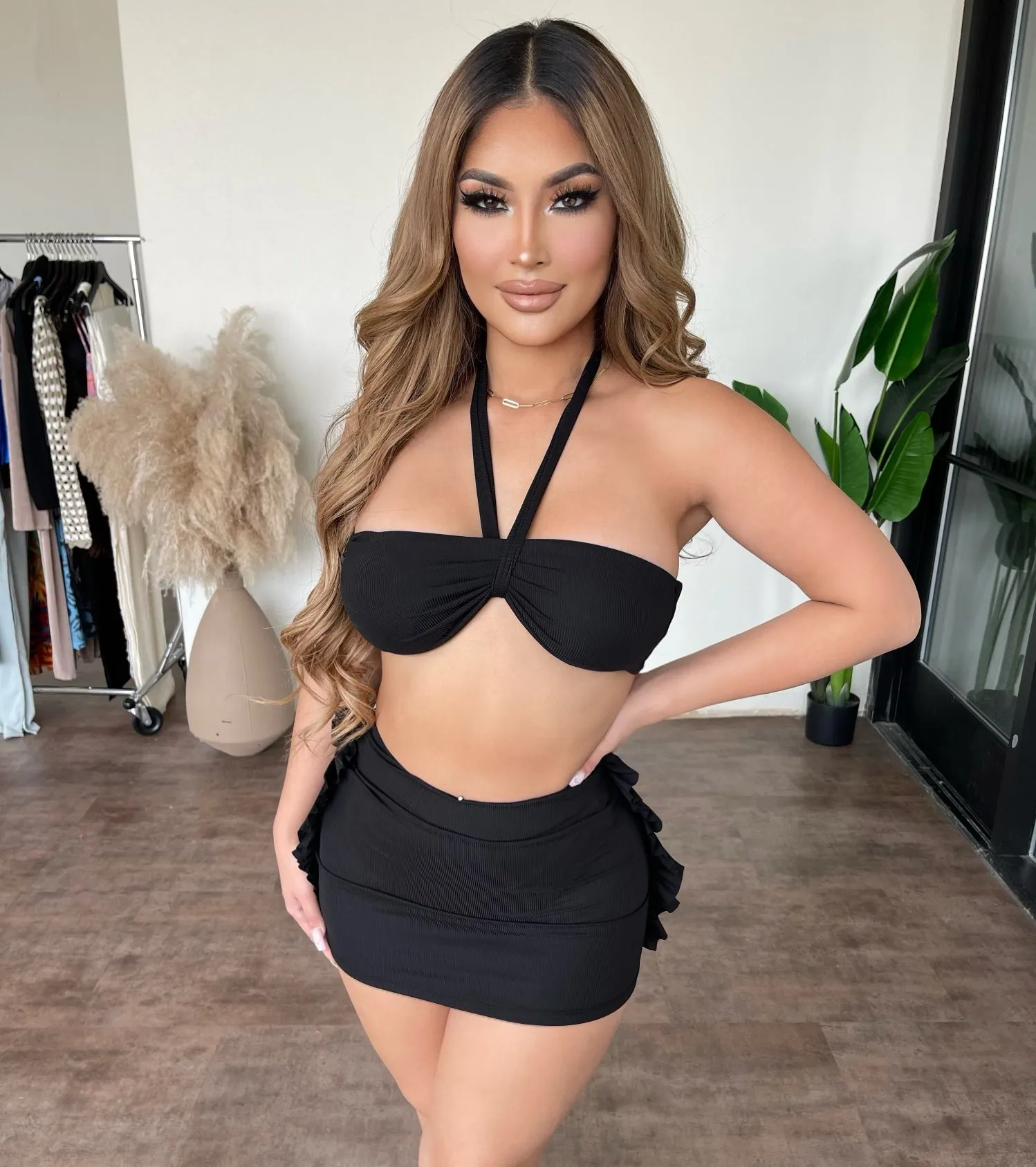 Hazel 3 Piece Bikini Set(Black) sold by OOTDFash