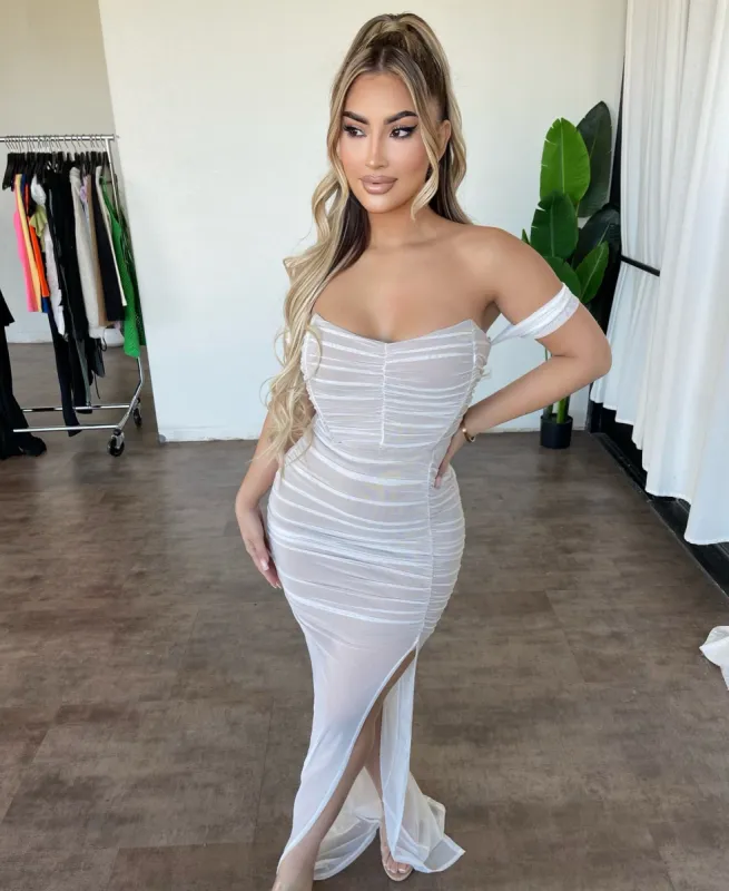 Khloe Dress(White/Nude) sold by OOTDFash