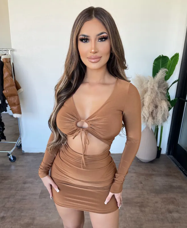 Cher Long Sleeve Dress(Camel) sold by OOTDFash