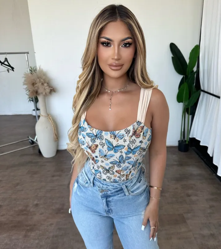 Kayla Top (Natural Multi) sold by OOTDFash