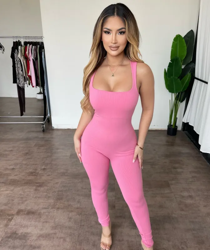 Yolanda Tank Jumpsuit(Pink) sold by OOTDFash