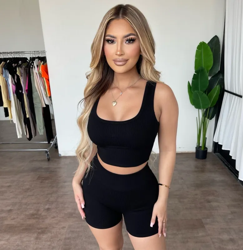 Sarah Shorts Set(Black) sold by OOTDFash