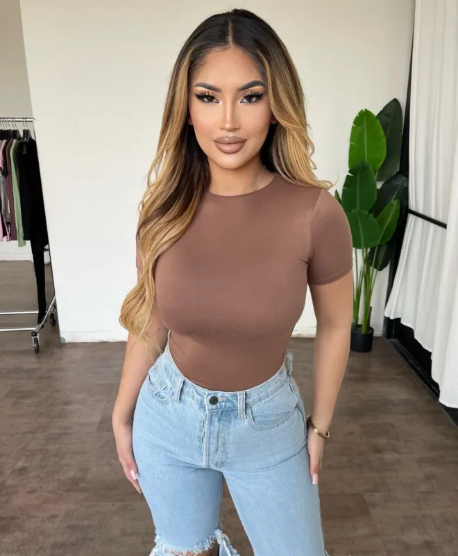 Kelly Short Sleeve Top(Mocha) sold by OOTDFash