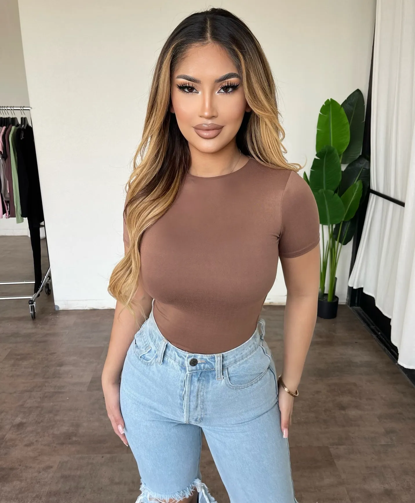 Kelly Short Sleeve Top(Mocha) sold by OOTDFash