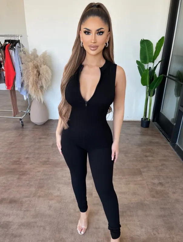 Octavia Sleeveless Jumpsuit(Black) sold by OOTDFash