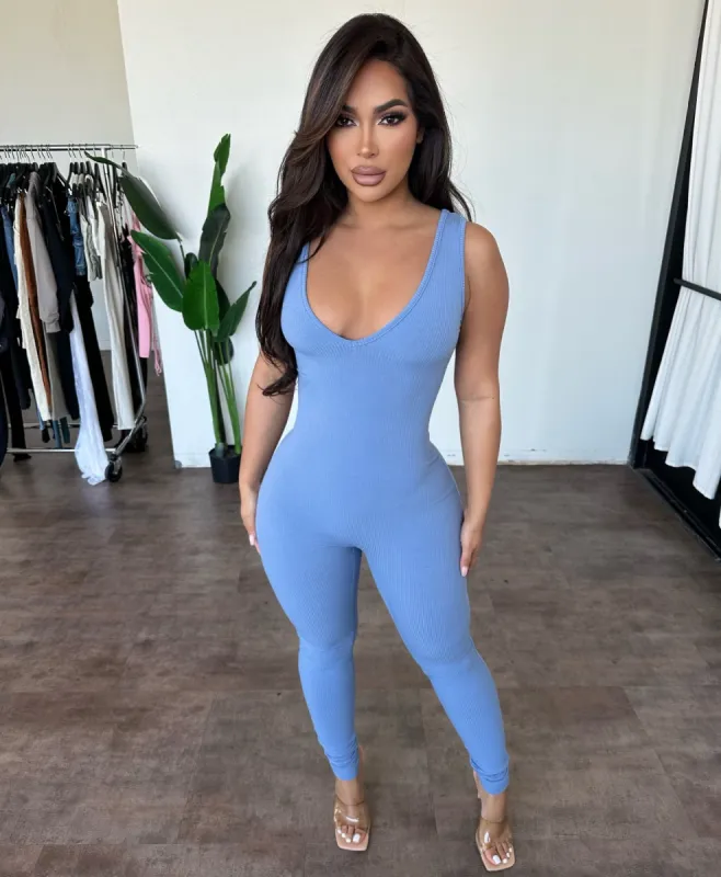 Stephanie Jumpsuit (Blue) sold by OOTDFash