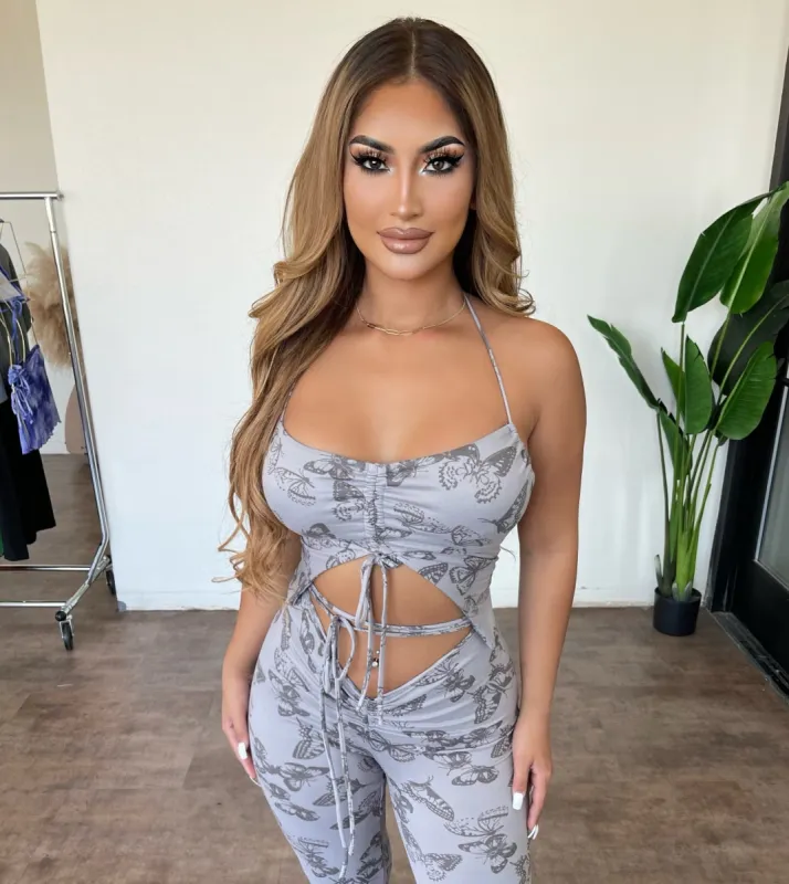 Elizabeth Cropped Top(Grey) sold by OOTDFash