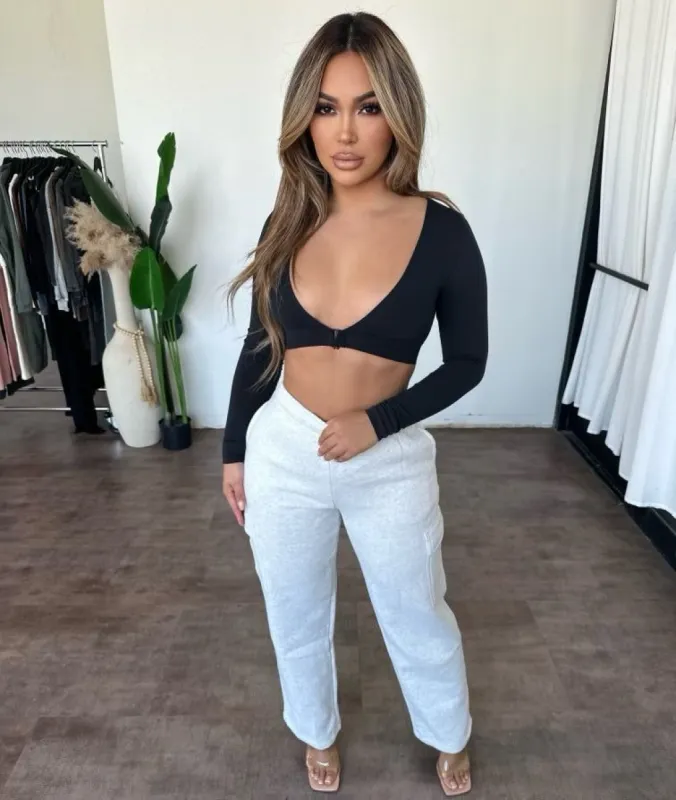 Hana Sweatpants (Heather White) sold by OOTDFash