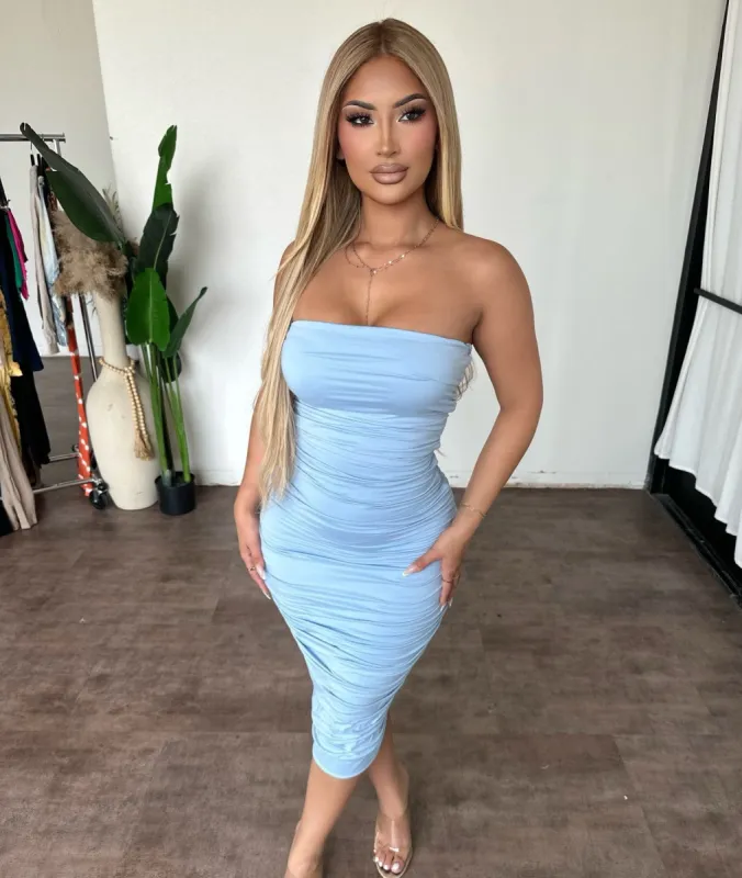 Lala Dress (Baby Blue) sold by OOTDFash