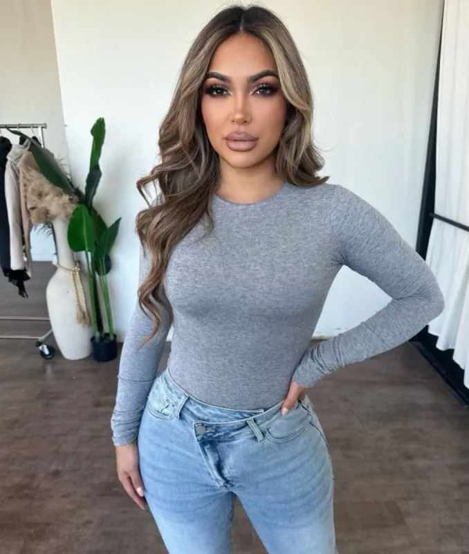 Eve Bodysuit (Heather Grey) sold by OOTDFash