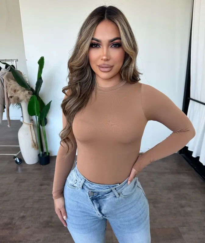 Bell Bodysuit (Light Camel) sold by OOTDFash