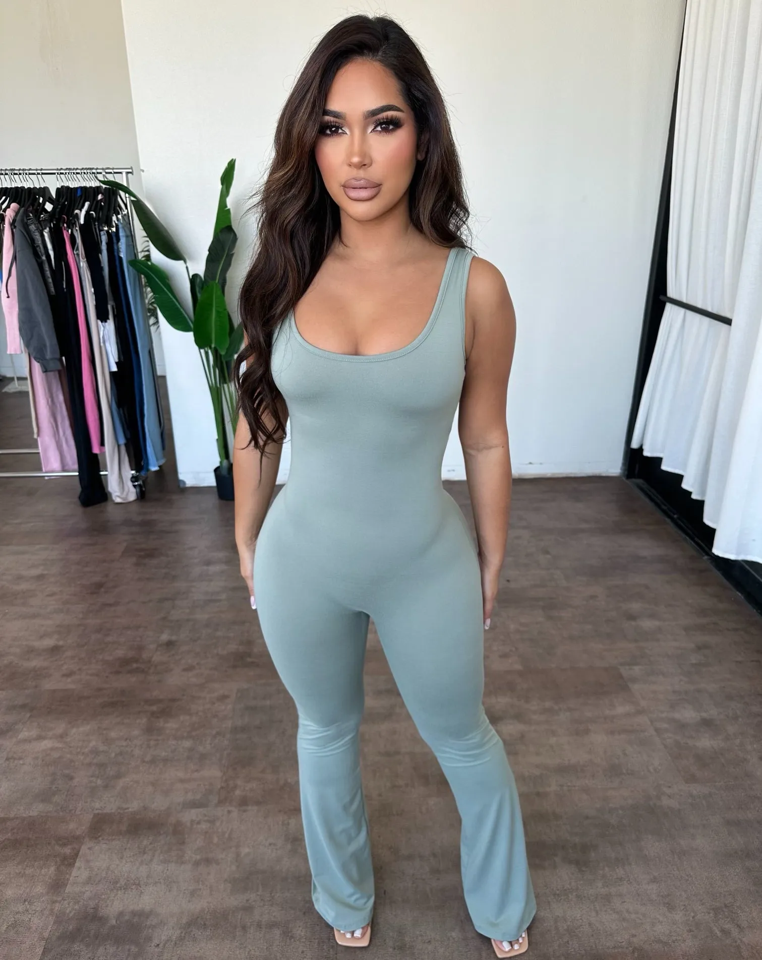Hailey Jumpsuit (Sage) sold by OOTDFash