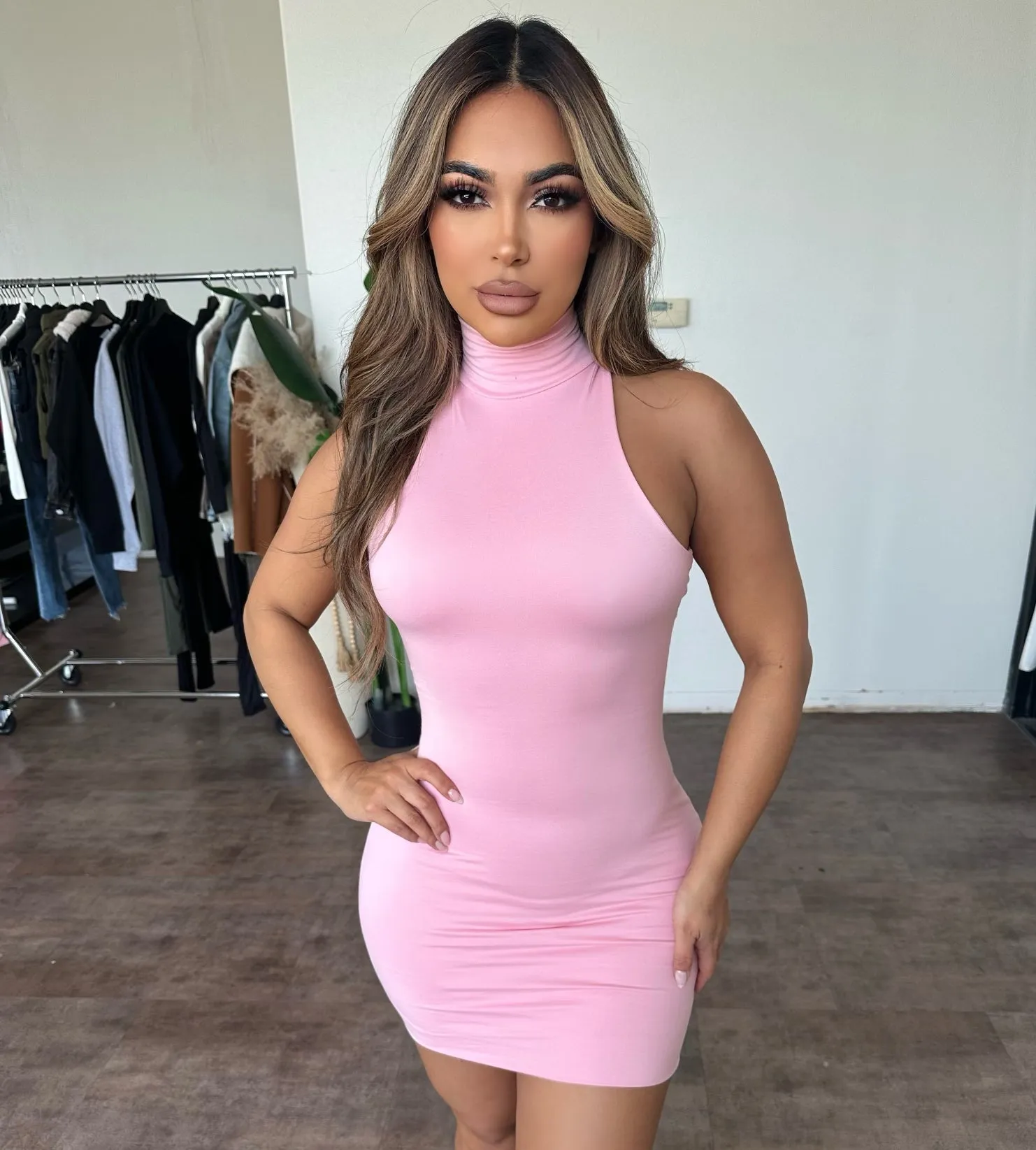 Elsy Mini Dress (Pink) sold by OOTDFash