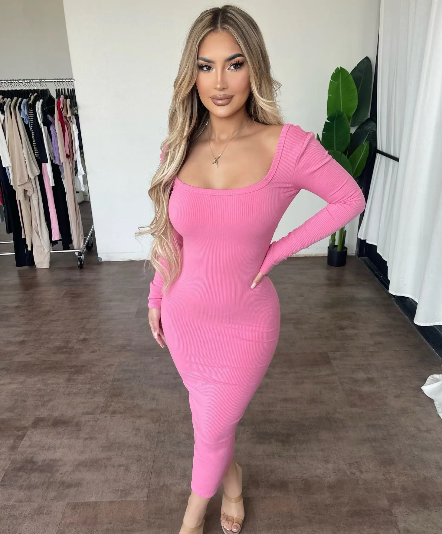 Kimmy Rib Dress(Pink) sold by OOTDFash