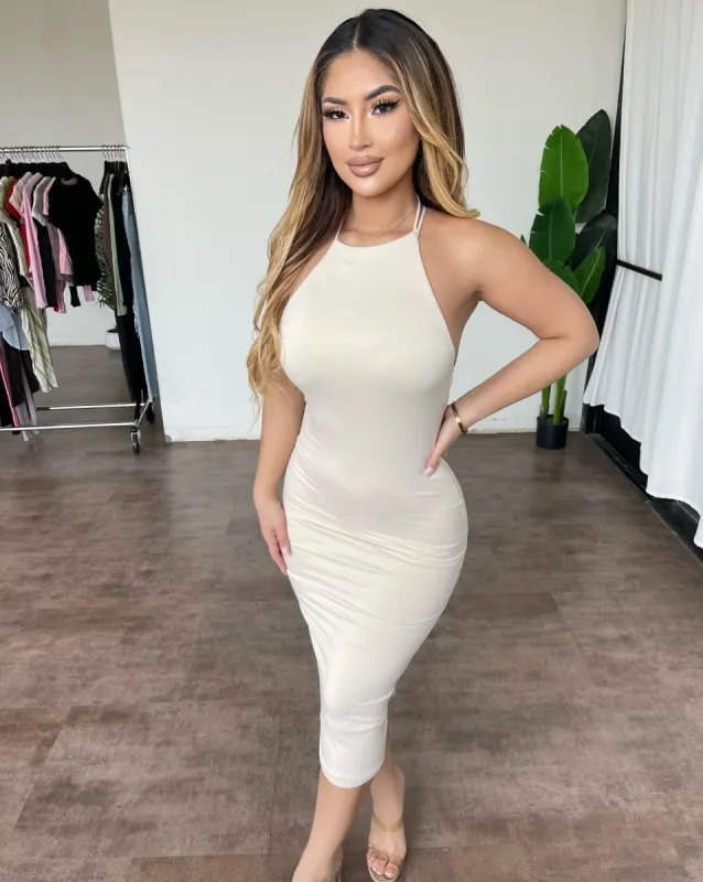 Tori Dress(Beige) sold by OOTDFash