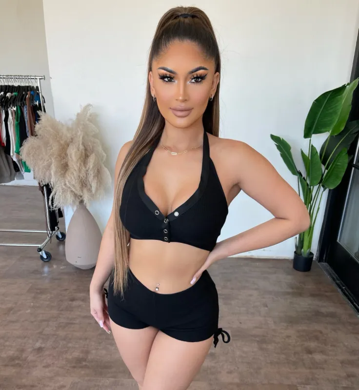 Paola Shorts Set(Black) sold by OOTDFash