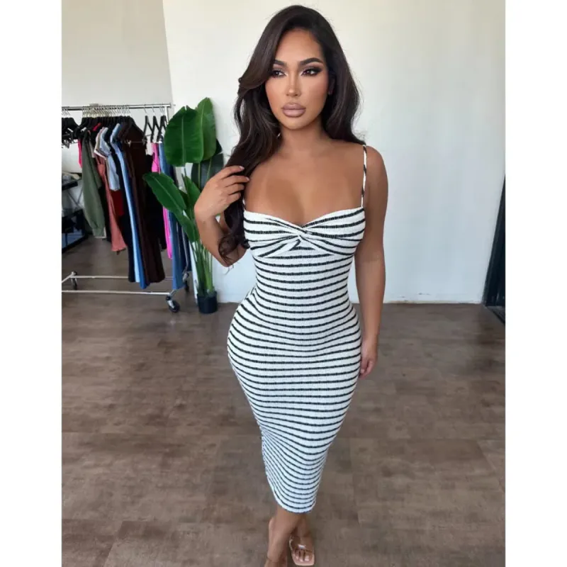 Kaley stripe dress (black) sold by OOTDFash