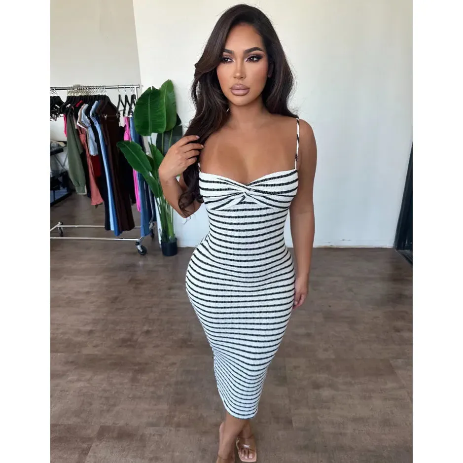 Kaley stripe dress (black) sold by OOTDFash