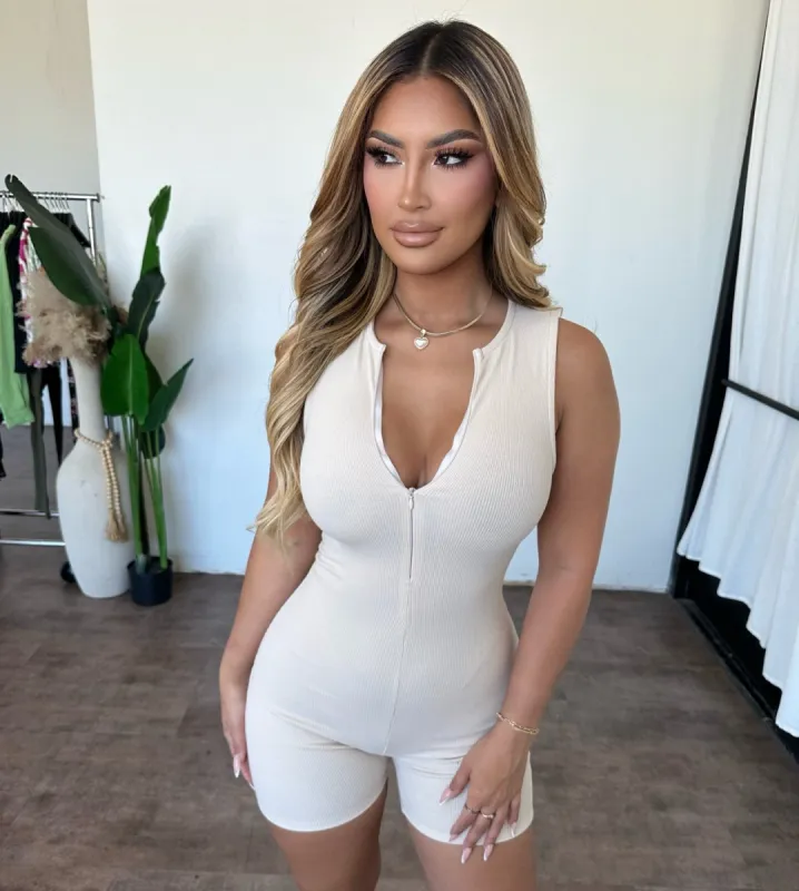 Erika Rib Romper(Cream) sold by OOTDFash