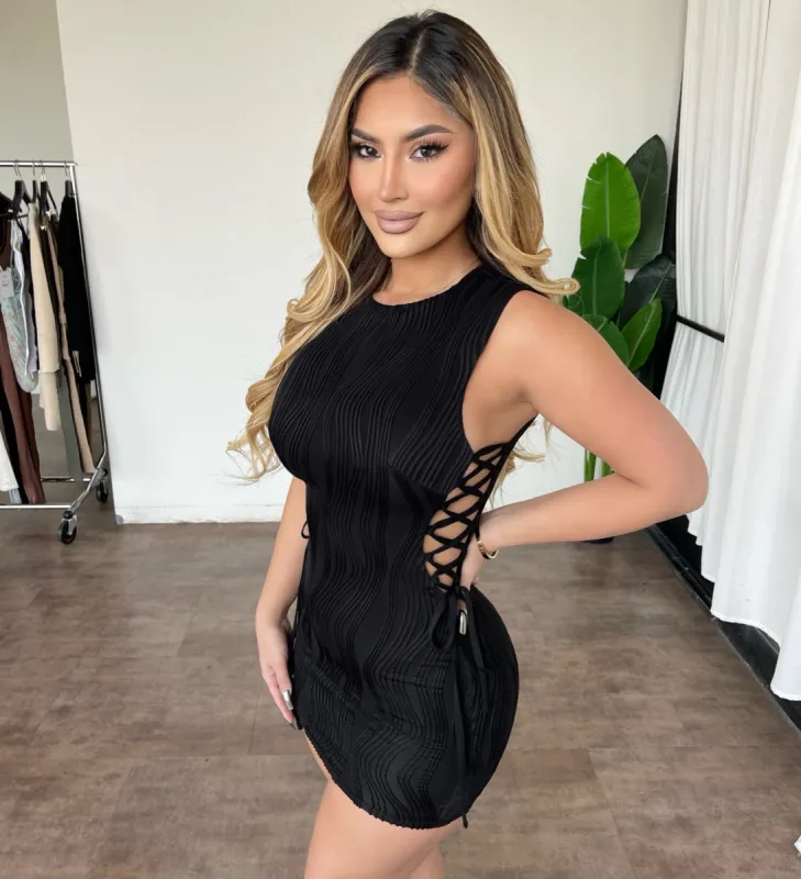 Paige Tank Mini Dress(Black) sold by OOTDFash