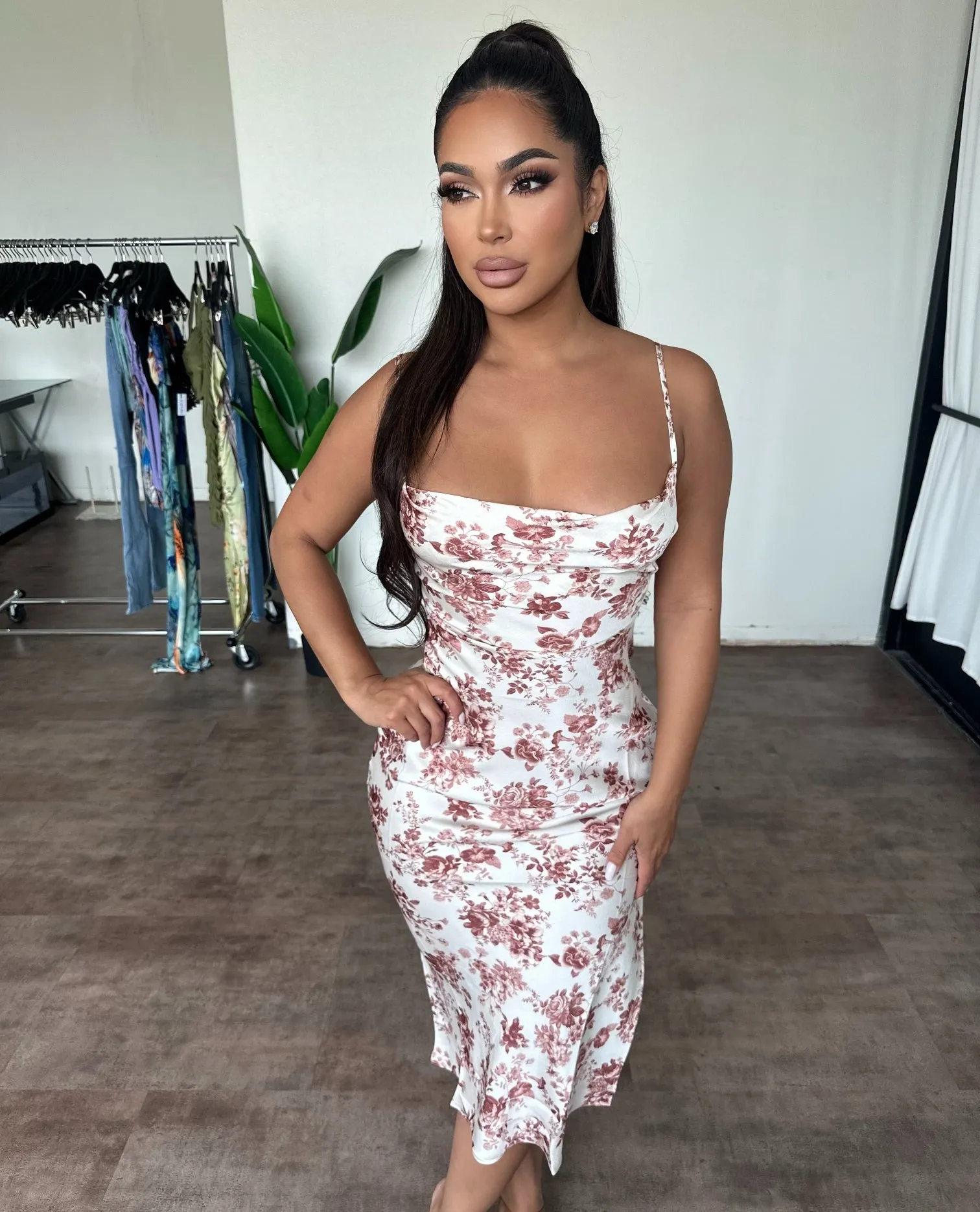 Sarah Floral Dress(Mauve) sold by OOTDFash