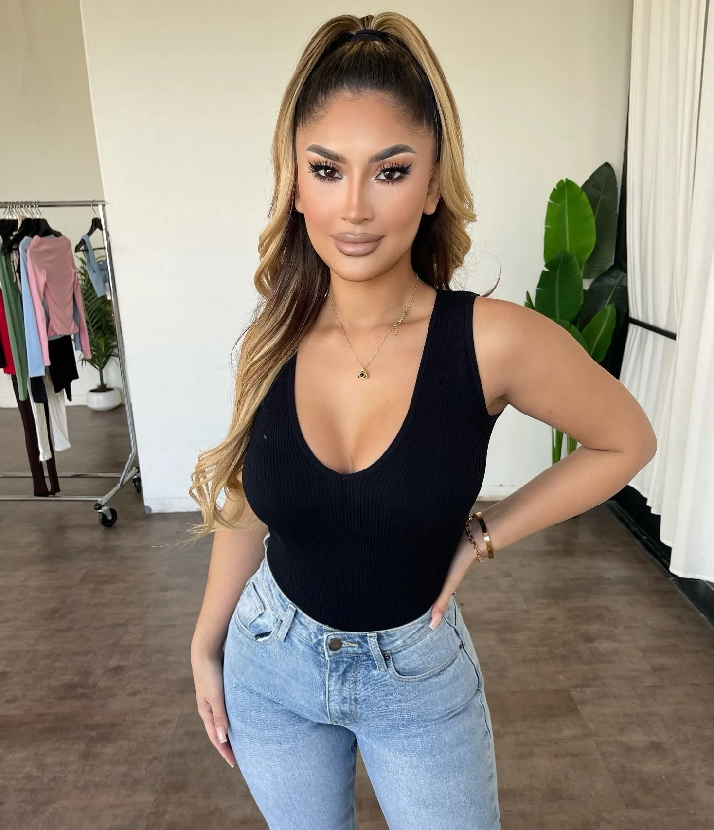 Esme Ribbed Bodysuit (Black) sold by OOTDFash