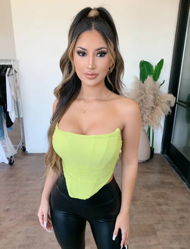 Alexis Corset Top(Avocado) sold by OOTDFash