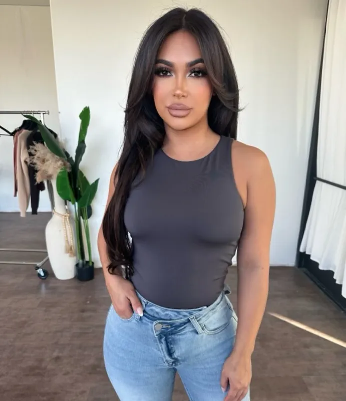 Viviana Bodysuit (Charcoal) sold by OOTDFash