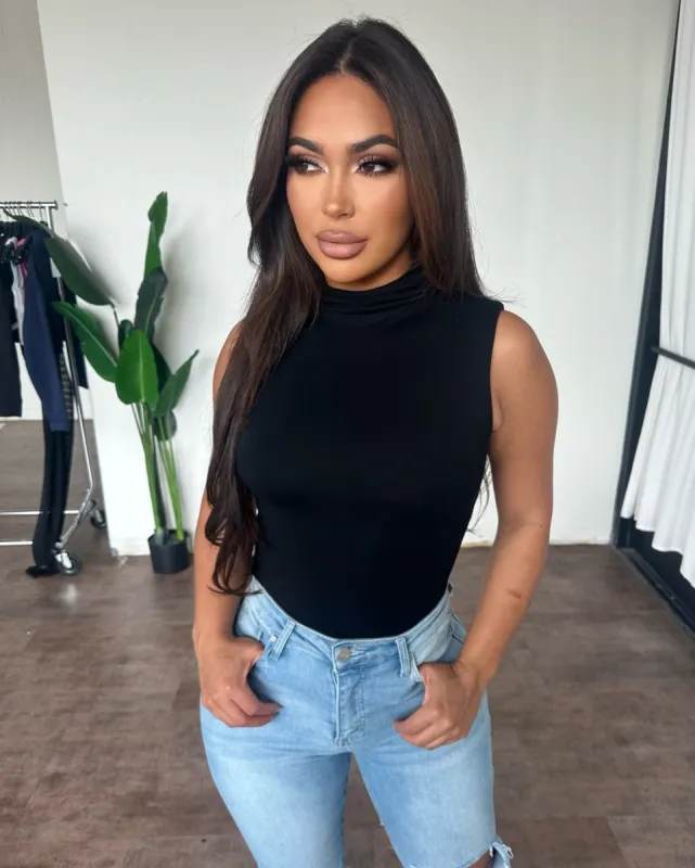 Kailey Sleeveless Bodysuit (Black) sold by OOTDFash