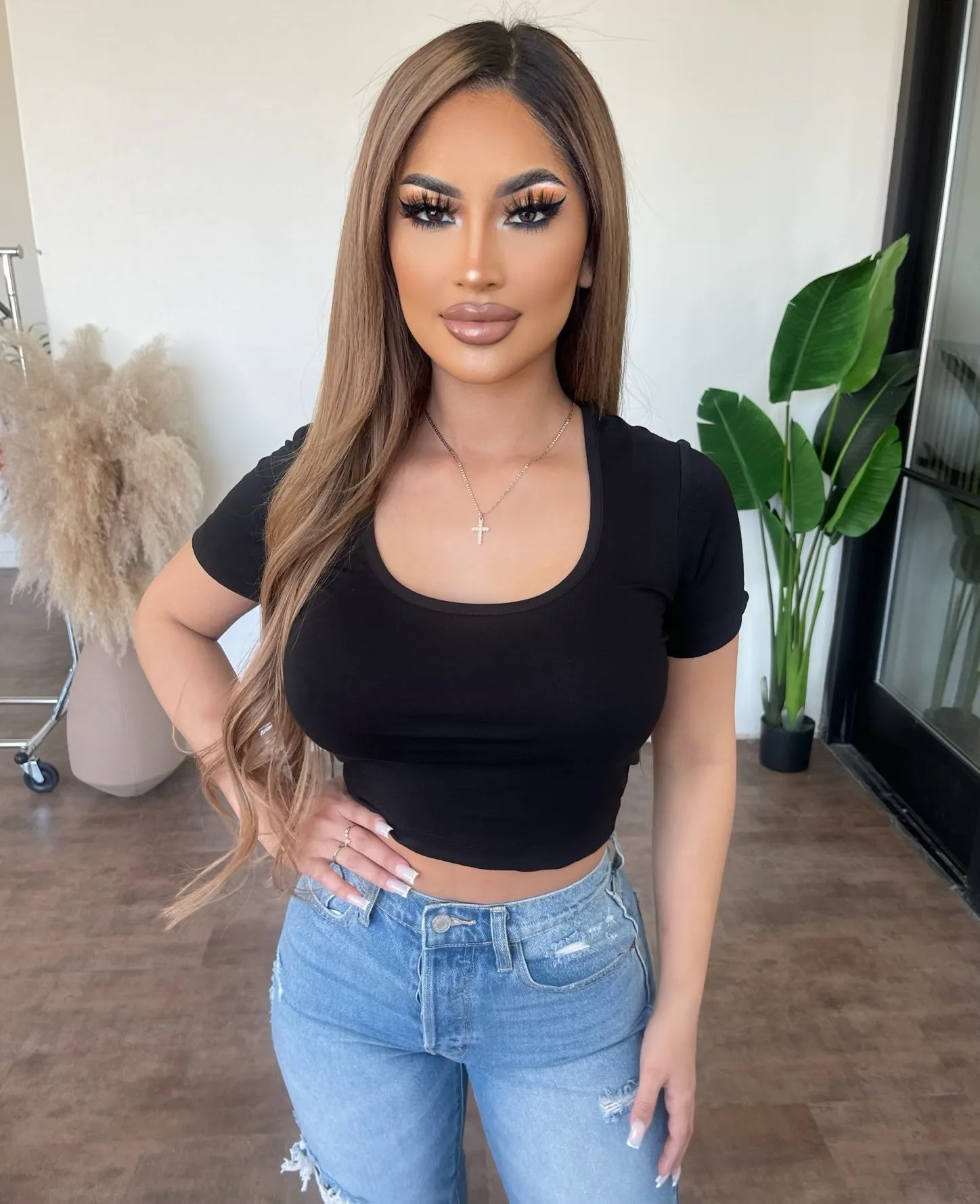 Annette Short Sleeve Top(Black) sold by OOTDFash