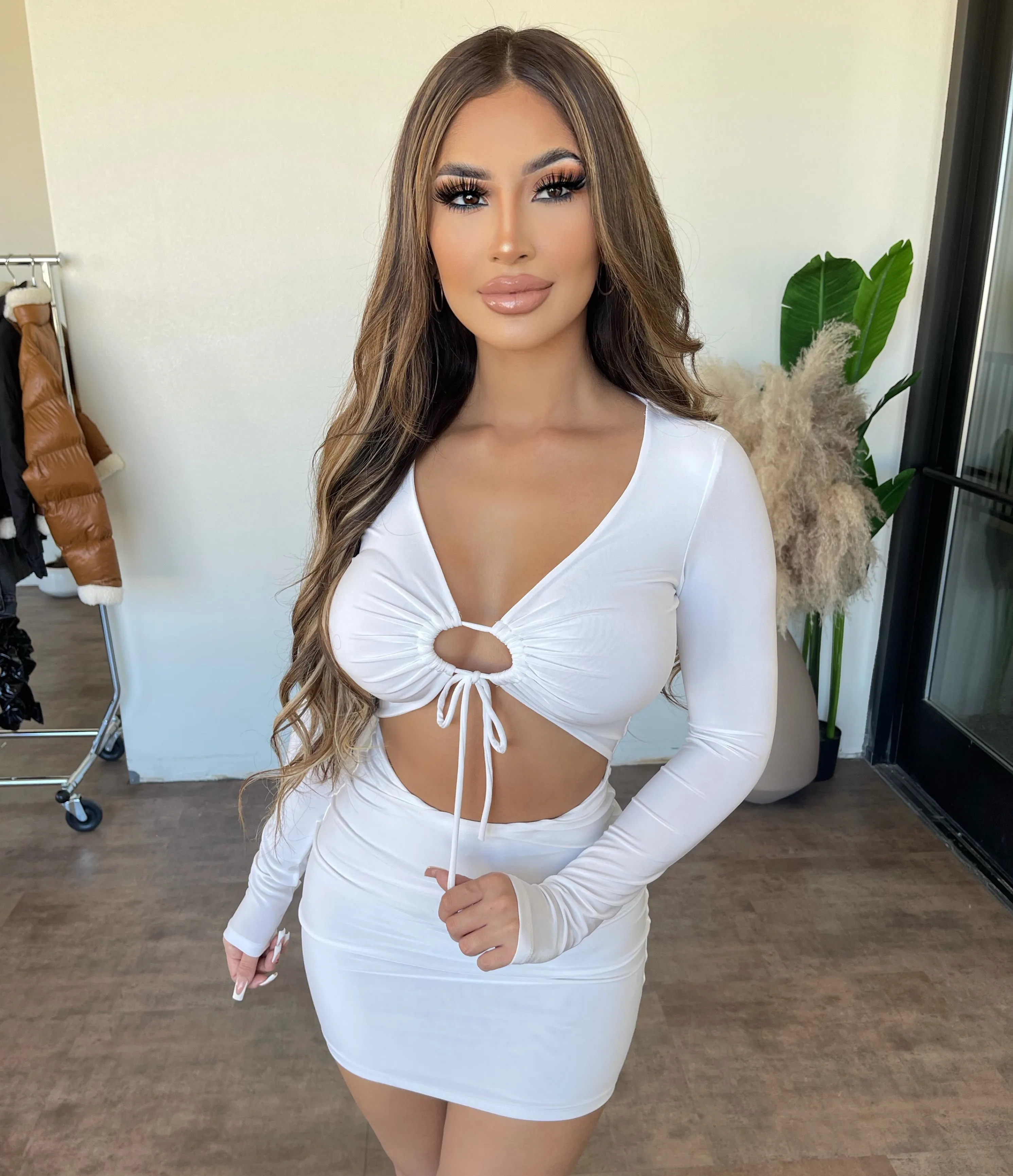 Cher Long Sleeve Dress(Purity) sold by OOTDFash