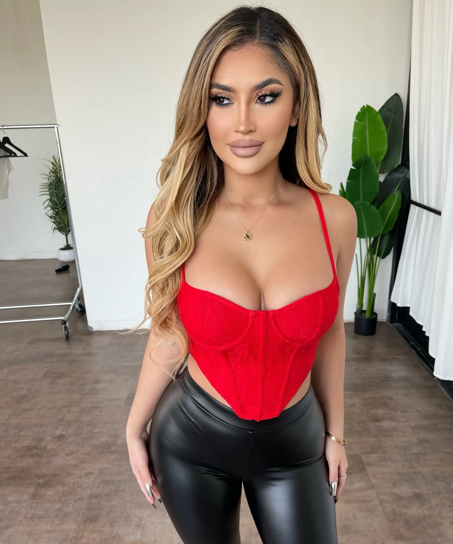Fabi Corset Top(Red) sold by OOTDFash