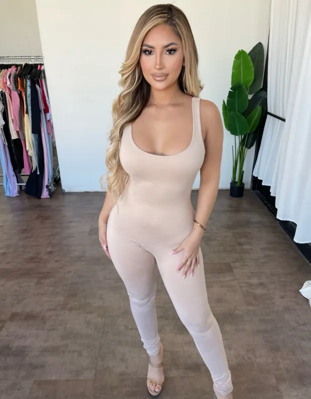 Yolanda Tank Jumpsuit(Nude) sold by OOTDFash