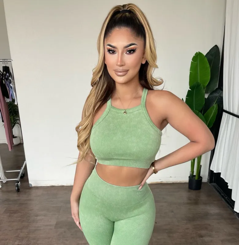 Ale Ribbed Top(JADE GREEN) sold by OOTDFash