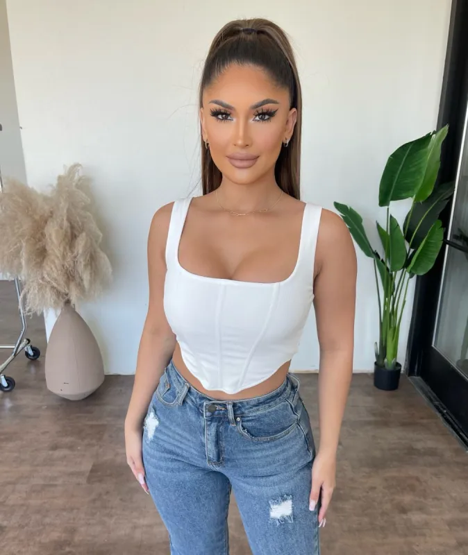 Mariah Corset Top(White) sold by OOTDFash