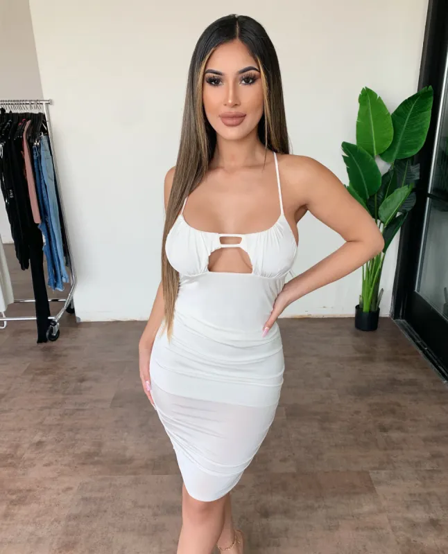 Kate Cami Halter Dress(Off White) sold by OOTDFash