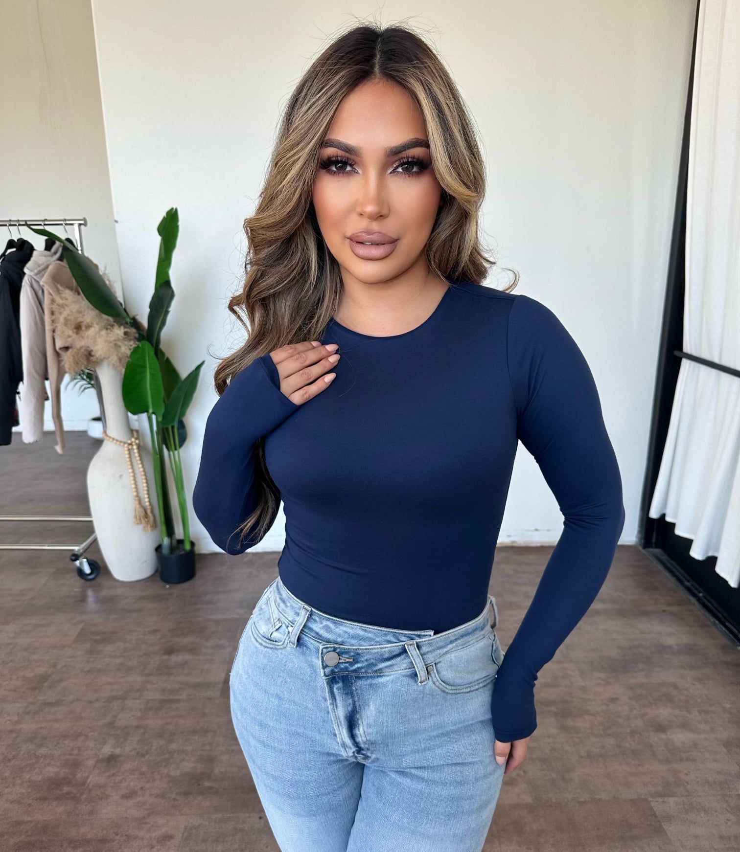 Eve Bodysuit (Navy) sold by OOTDFash