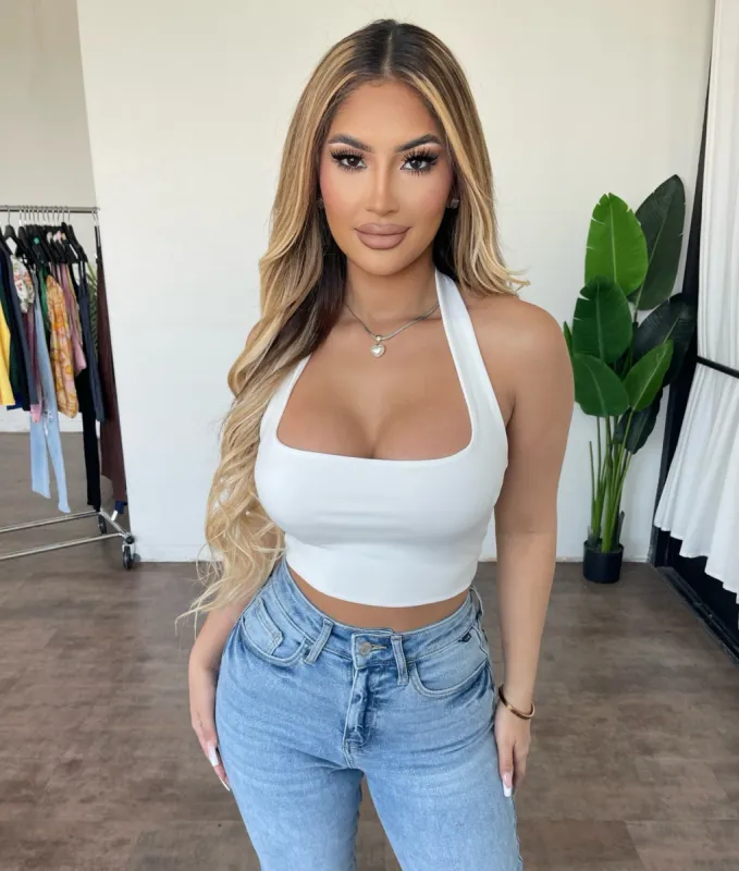 Nessa Halter Crop Top(Ivory) sold by OOTDFash