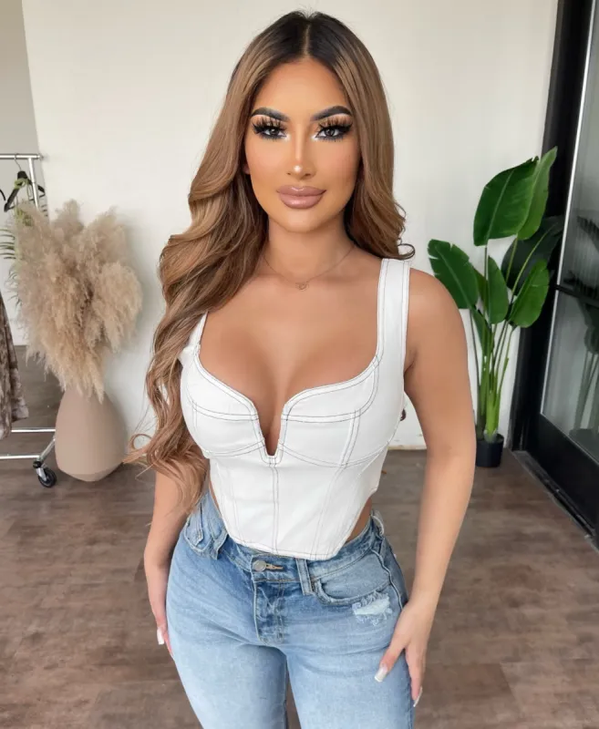 Bridget Corset Top (White) sold by OOTDFash