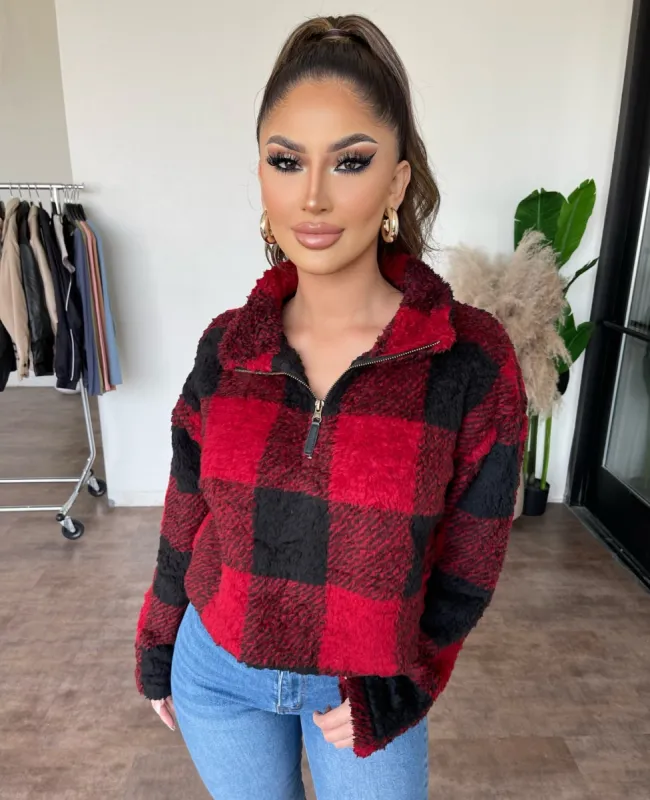 Ivy Zipper Sweater(Red/Black) sold by OOTDFash