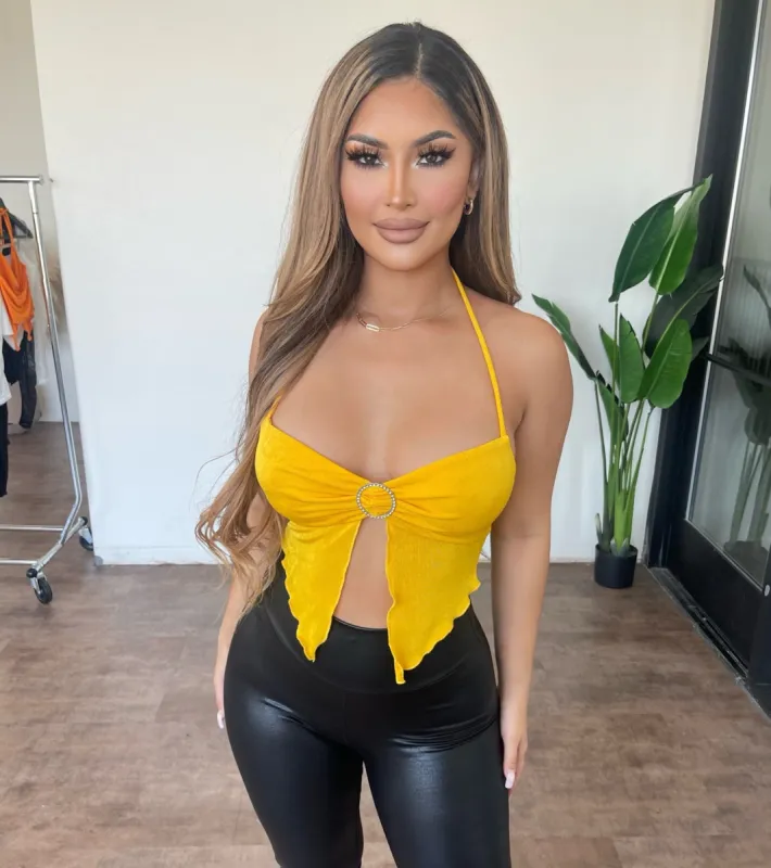 Liberty Halter Top(Bright Yellow) sold by OOTDFash