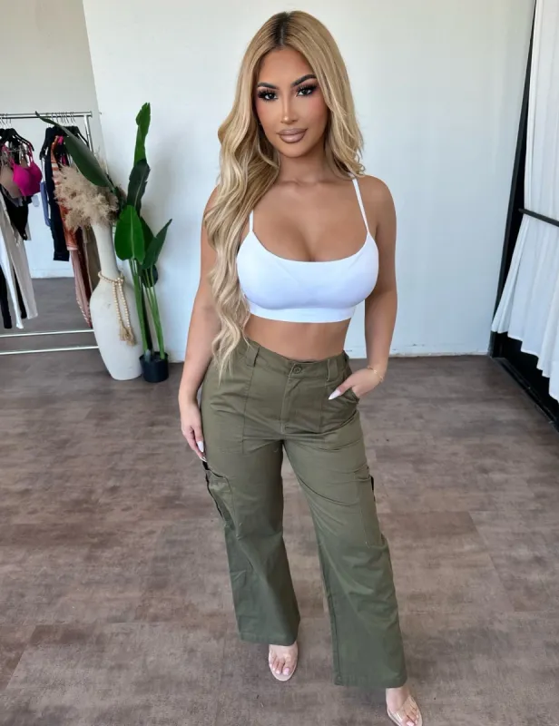 Stevie Cargo Pants (Olive) sold by OOTDFash
